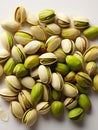 Unshelled Pistachios on white Background Ai Royalty Free Stock Photo