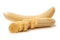 Unskin banana slices Royalty Free Stock Photo