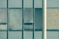 Unsold real estate, dirty window glass of abandoned condominium with crumple paper attachment Royalty Free Stock Photo