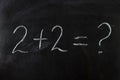 Unsolved Math example on a school blackboard Royalty Free Stock Photo