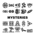 unsolved mysteries question ask icons set vector