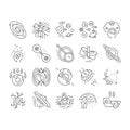 unsolved mysteries question icons set vector