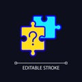 Unsolved puzzle RGB color icon for dark theme Royalty Free Stock Photo