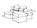 Unsorted boxes Royalty Free Stock Photo