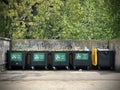 Unsorted Trash Containers Royalty Free Stock Photo