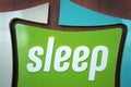 Unspecified universal Sleep sign of plastic letters on wooden background Royalty Free Stock Photo