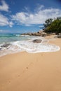 Unspoiled tropical beach in Sri Lanka. Royalty Free Stock Photo