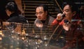 Unsprcific man is dringing coffee at the Starbucks Reserve Roastery in Shanghai