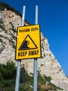 Unstable Cliffs Keep Away Sign Royalty Free Stock Photo