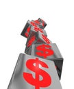 Unstable economic red Royalty Free Stock Photo