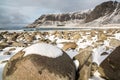 Unstad beach, Lofoten island, Norway Royalty Free Stock Photo
