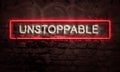 Unstoppable Creative Neon Light Sign Royalty Free Stock Photo