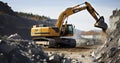 The Unstoppable Force of a Digger Transforming the Quarry Landscape