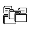 Unstructured Data Black And White Icon Illustration