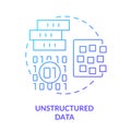 Unstructured data blue gradient concept icon