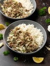 Unstuffed cabbage roll with ground beef, rice and vegetables. Royalty Free Stock Photo