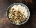 Unstuffed cabbage roll with ground beef, rice and vegetables. Royalty Free Stock Photo