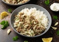 Unstuffed cabbage roll with ground beef, rice and vegetables. Royalty Free Stock Photo