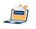 Unsubscribe email exit from mailing list, cancel subscription button, remove or leaving marketing email, delete