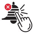 Unsubscribe message / mail button - flat icon for the apps or website