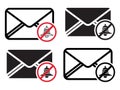 Unsubscribe message / mail notification - flat vector icon for the apps or website