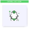 Unsuccessful diet line icon. Editable illustration