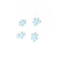 Unsuitable four puzzle pieces on white background. Top view