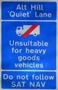 Unsuitable for heavy goods vehicles Royalty Free Stock Photo