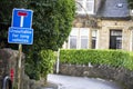 Unsuitable for long vehicles road sign in residential area