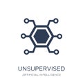 Unsupervised learning icon. Trendy flat vector Unsupervised lear Royalty Free Stock Photo