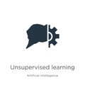 Unsupervised learning icon vector. Trendy flat unsupervised learning icon from artificial intellegence and future technology