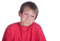 Unsure boy on white Royalty Free Stock Photo