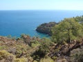 Fantastic views of the Lycian Trail along the top of a mountain range off the Mediterranean coast.