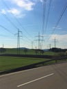 High voltage road Unsurpassed road and highway passing through the hills Royalty Free Stock Photo