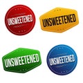 Unsweetened sticker or label set Royalty Free Stock Photo