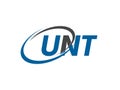 UNT letter creative modern elegant swoosh logo design Royalty Free Stock Photo
