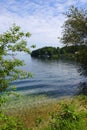 Summer landscape of Attersee near Unterach, Salzkammergut, Austria, Europe