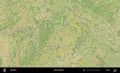 Unterfranken outlined, Germany. Topographic Humanitarian Royalty Free Stock Photo