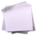 Untidy collection several white sticky post notes isolated Royalty Free Stock Photo