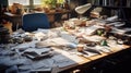 untidy messy office Royalty Free Stock Photo