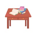 untidy pile of books on the table vector illustration concept design template Royalty Free Stock Photo