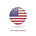 Untied States of America flag - round glossy Royalty Free Stock Photo