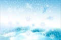 Natural Winter Christmas background with sky, heavy snowfall, snowflakes in different shapes and forms, snowdrifts. Winter landsca Royalty Free Stock Photo