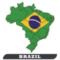 Brazil Map and Brazil Flag,Brazil flag use to background-Vector Royalty Free Stock Photo