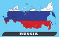 Russia Map and Russia Flag
