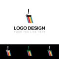 Paint Logo Template, Paint Brash Logo, Colorful Paint Brash