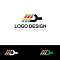 Paint Logo Template, Paint Brash Logo, Colorful Paint Brash