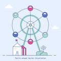 Ferris wheel Vector Royalty Free Stock Photo
