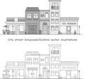 City street in Grayscale vector