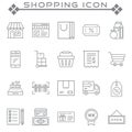 Set of Shopping Related Vector Line Icons. Royalty Free Stock Photo